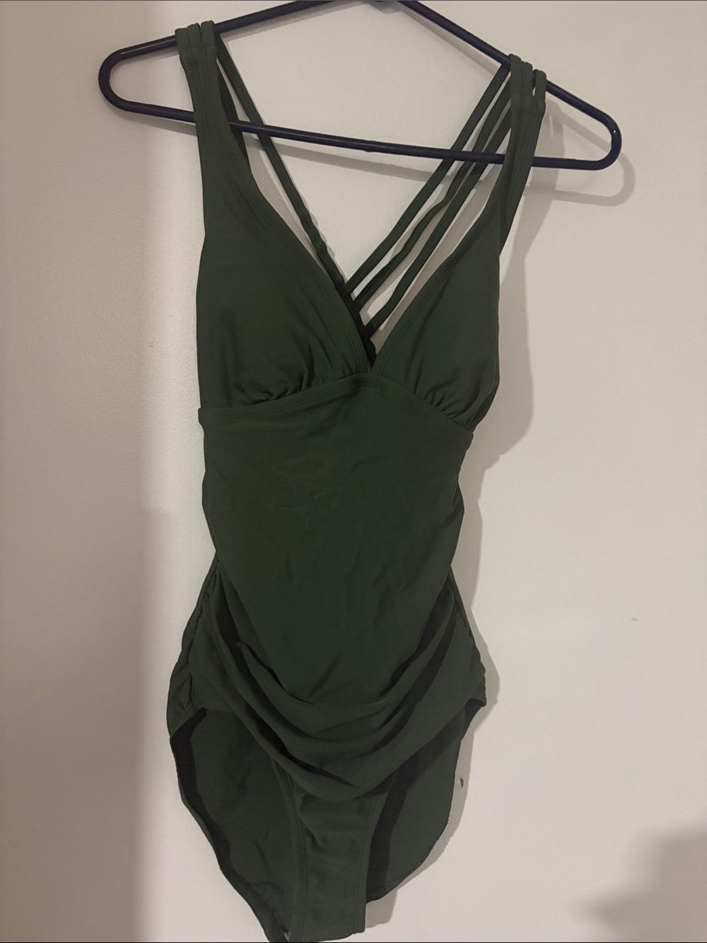 Kona Sol Olive Green Strappy One-Piece Swimsuit